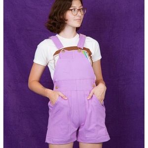 Big Bud Press Shorteralls Overall Shorts in Lilac Purple